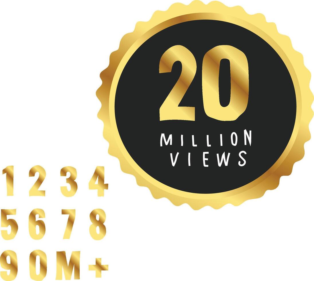 2m Count Views Two Million Youtube Views vector