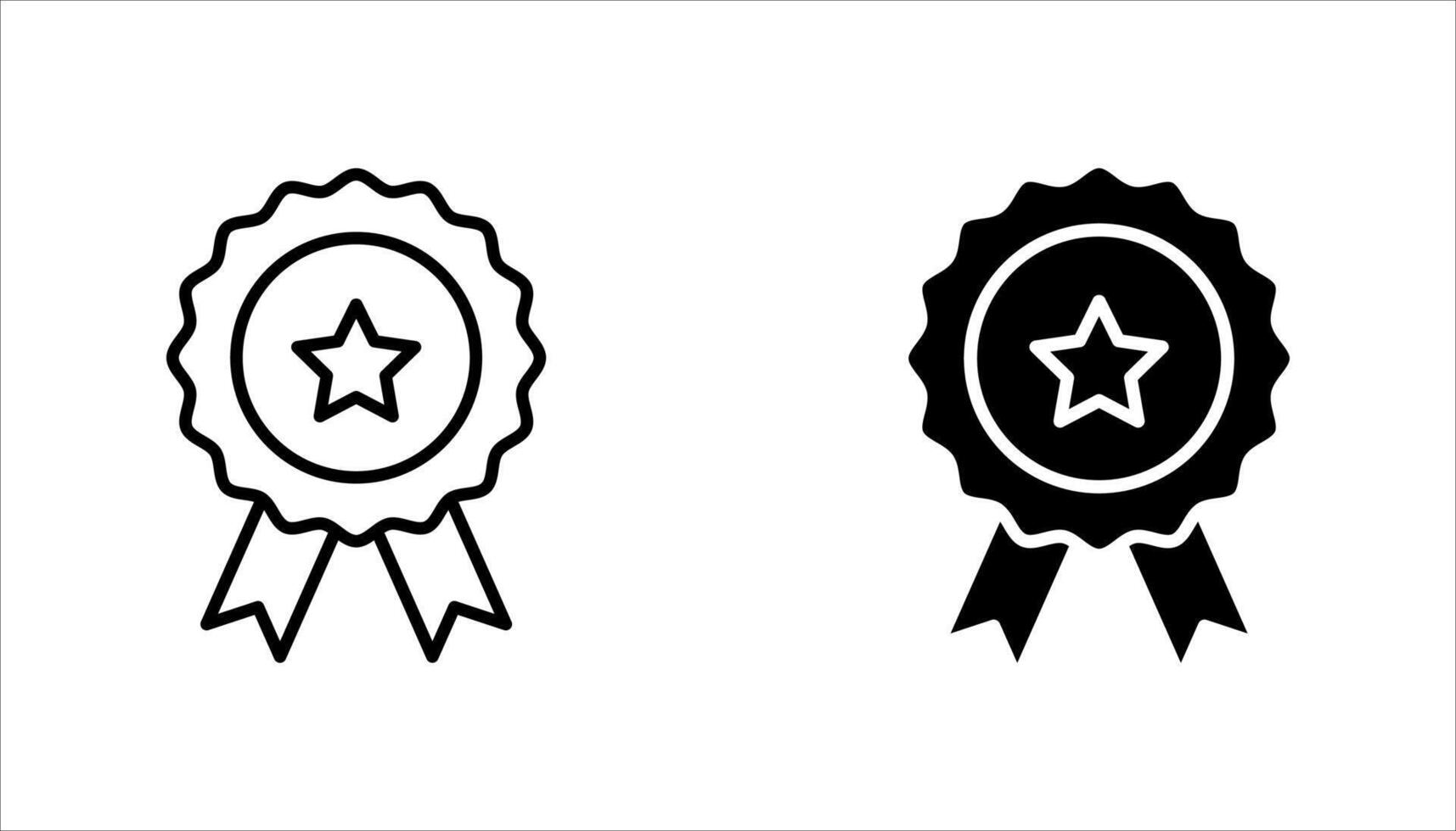icon Set of medals with ribbons vector