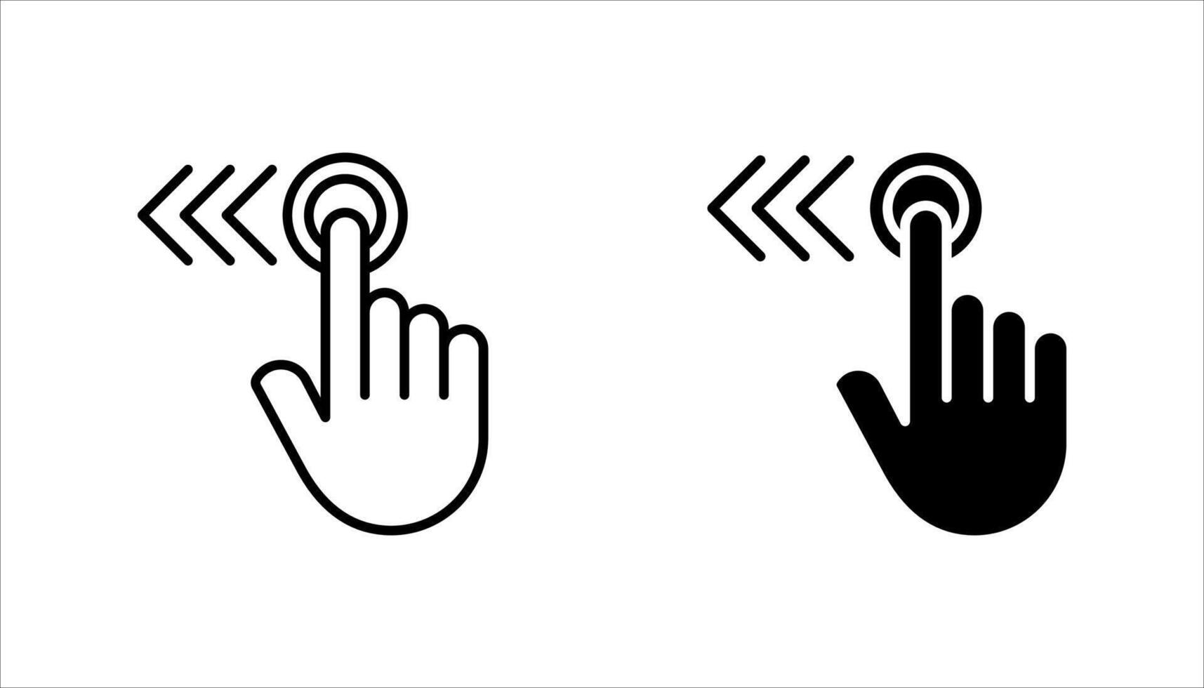 Swipe the icon set to the left. vector