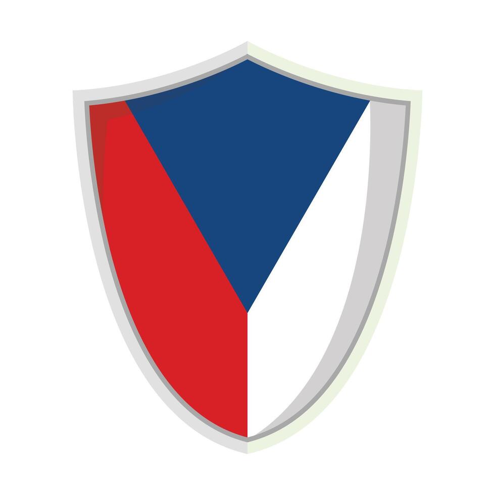 Czech Republic national flag Shield Badge vector