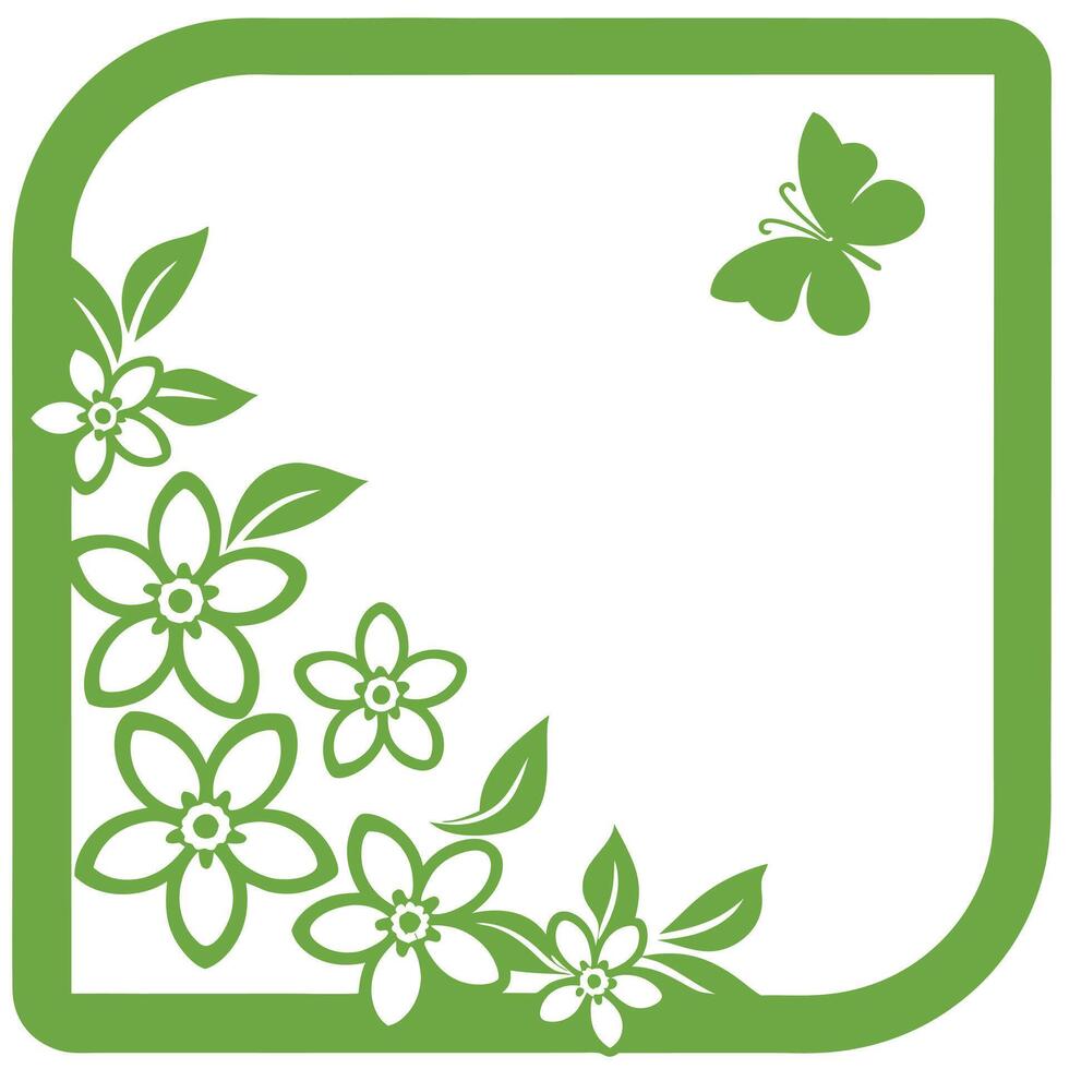 Wavy line abstract floral frame pattern with smooth organic curves vector