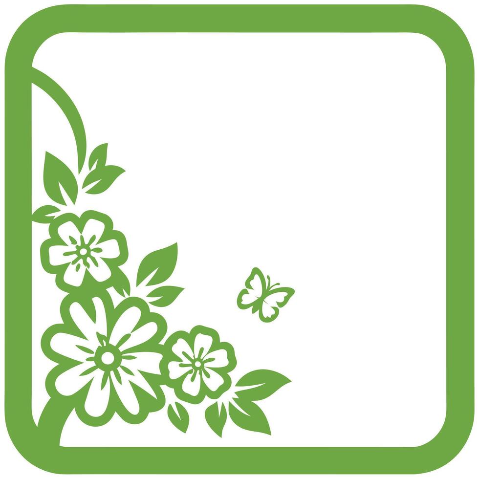 Creative abstract floral frame pattern with fluid curves and wavy lines vector