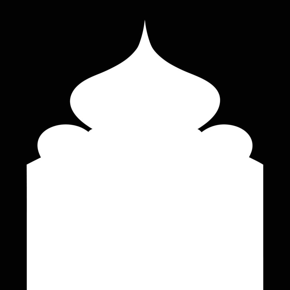 Shape Islamic door and window silhouette Arabic arch. Collection of patterns in oriental style. Frames in Arabian Muslim design for Ramadan Kareem. vector