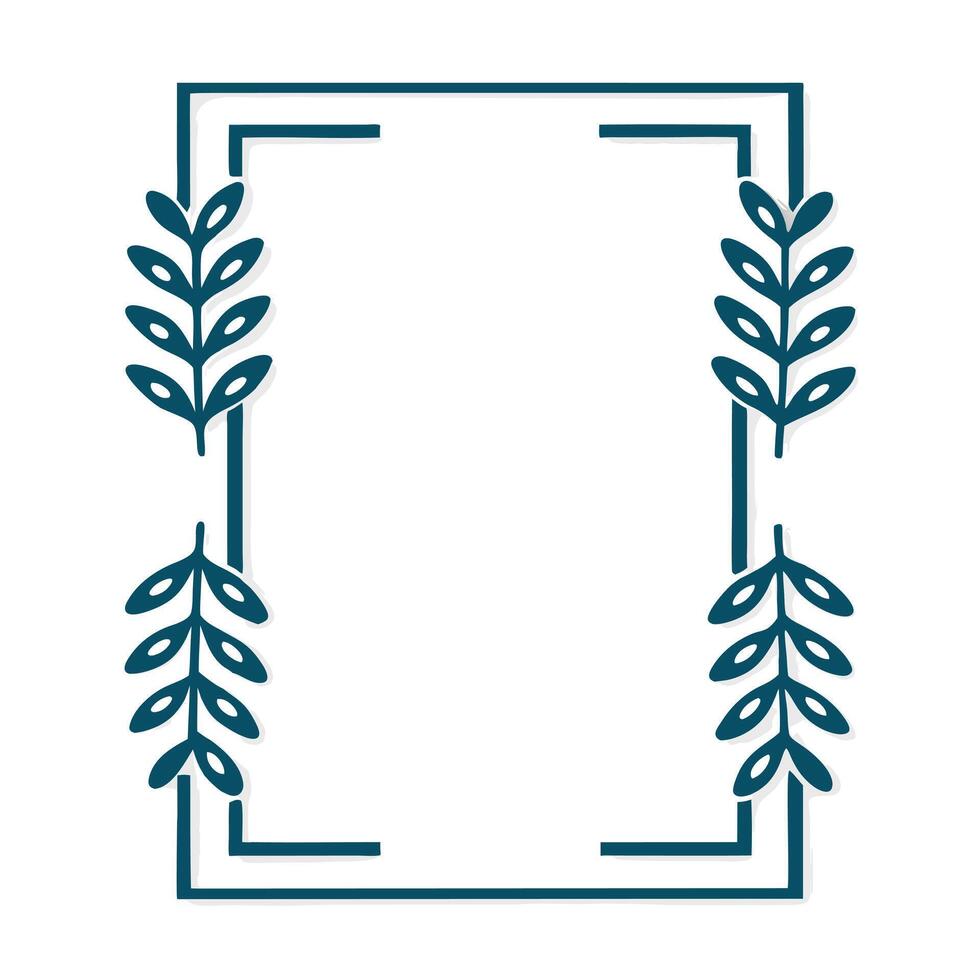 rectangular frame consisting of blossoming flowers, branches, leaves, buds Wreath, floral and herbs garland. vector