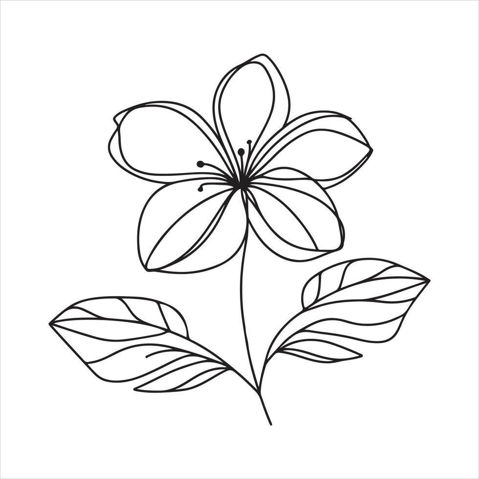 Single one line lily flower in single continuous line drawing style silhouette white background vector