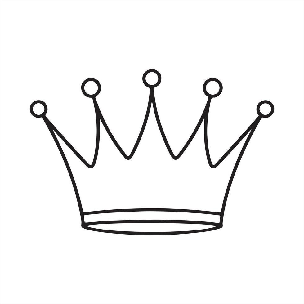 one line Crown one line silhouette on white background vector