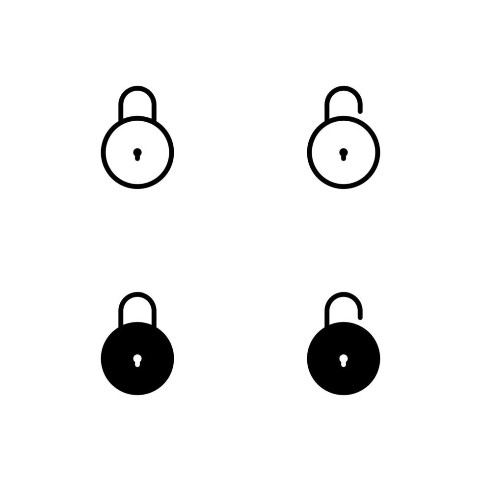 Lock icon . Security icon set. Open lock icon. vector