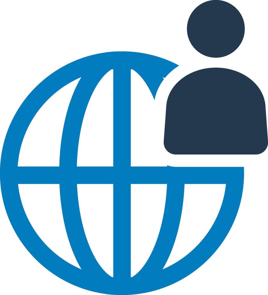 Business global icon vector