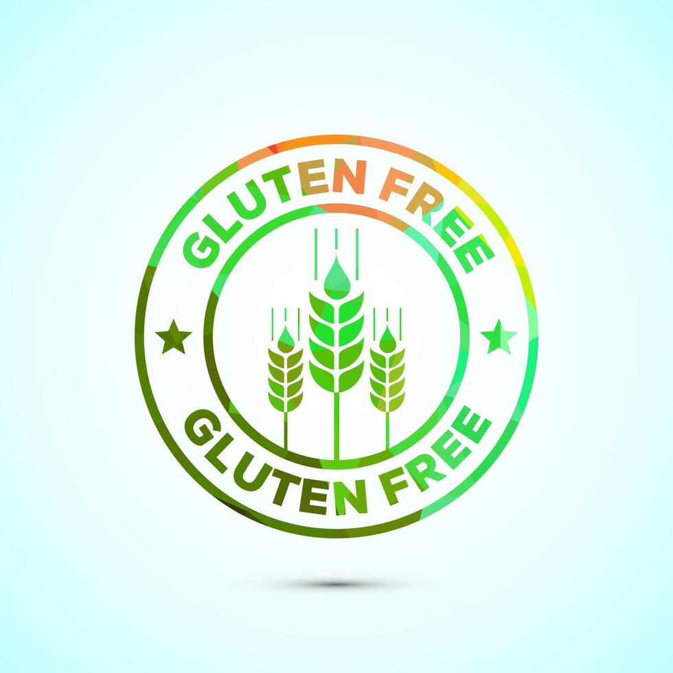 Gluten free icon design illustration, low poly style vector