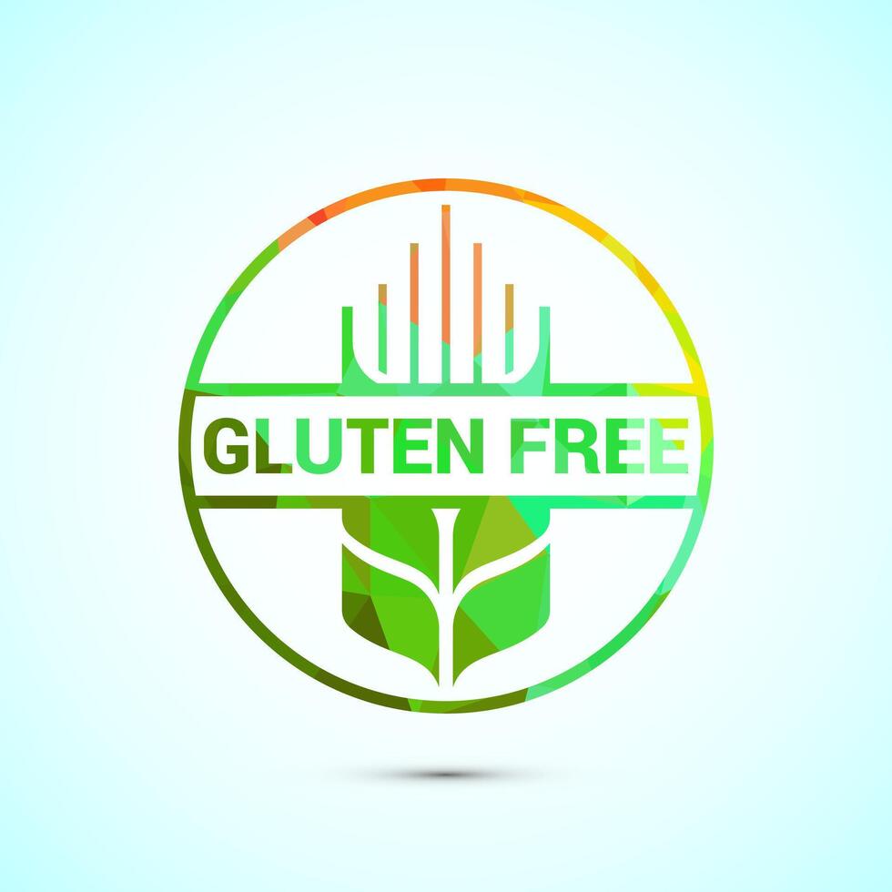 Gluten free icon design, non gluten food sign for apps and websites, low poly style vector