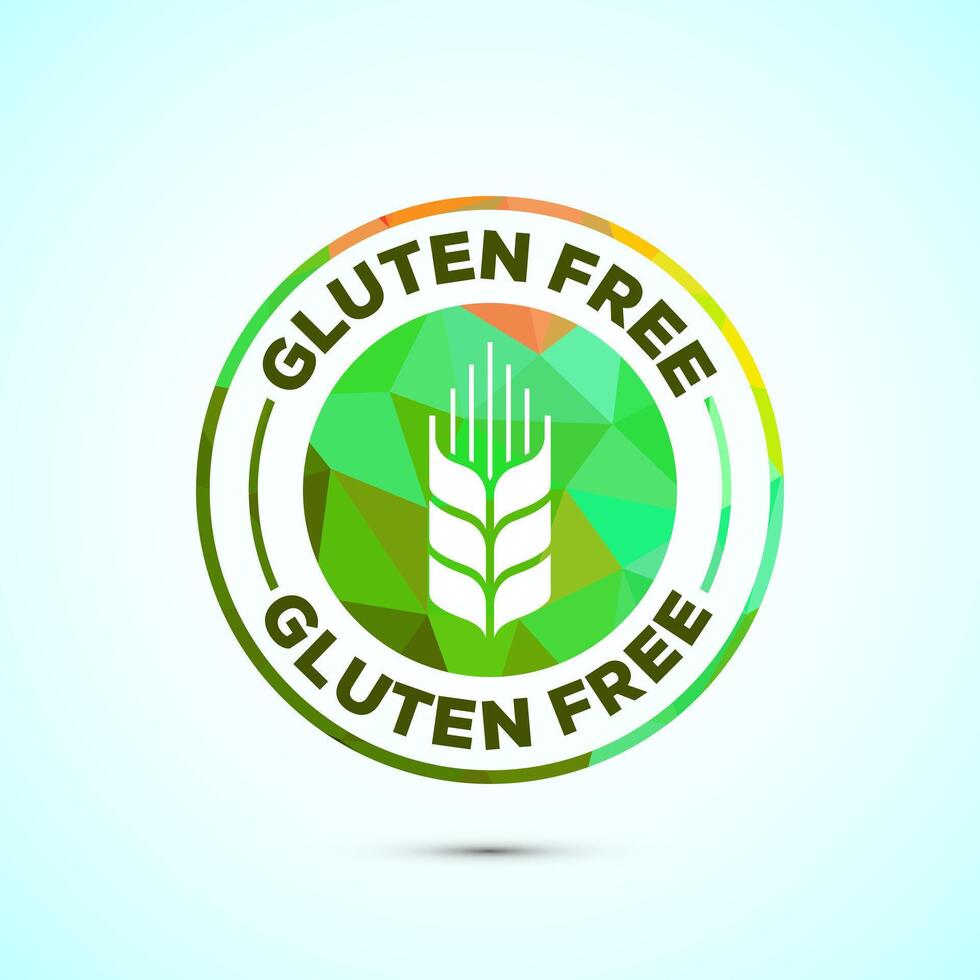 Gluten free icon design, non gluten food sign for apps, low poly style vector