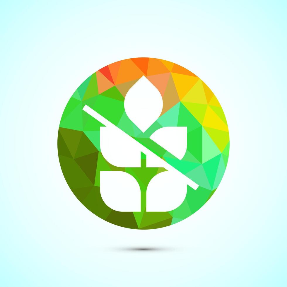 Gluten free icon illustration, non gluten food sign for apps and websites, low poly style vector