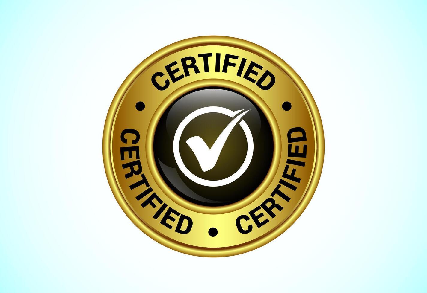 Certified button design, Certified sign suitable for mobile app, and website UI design vector