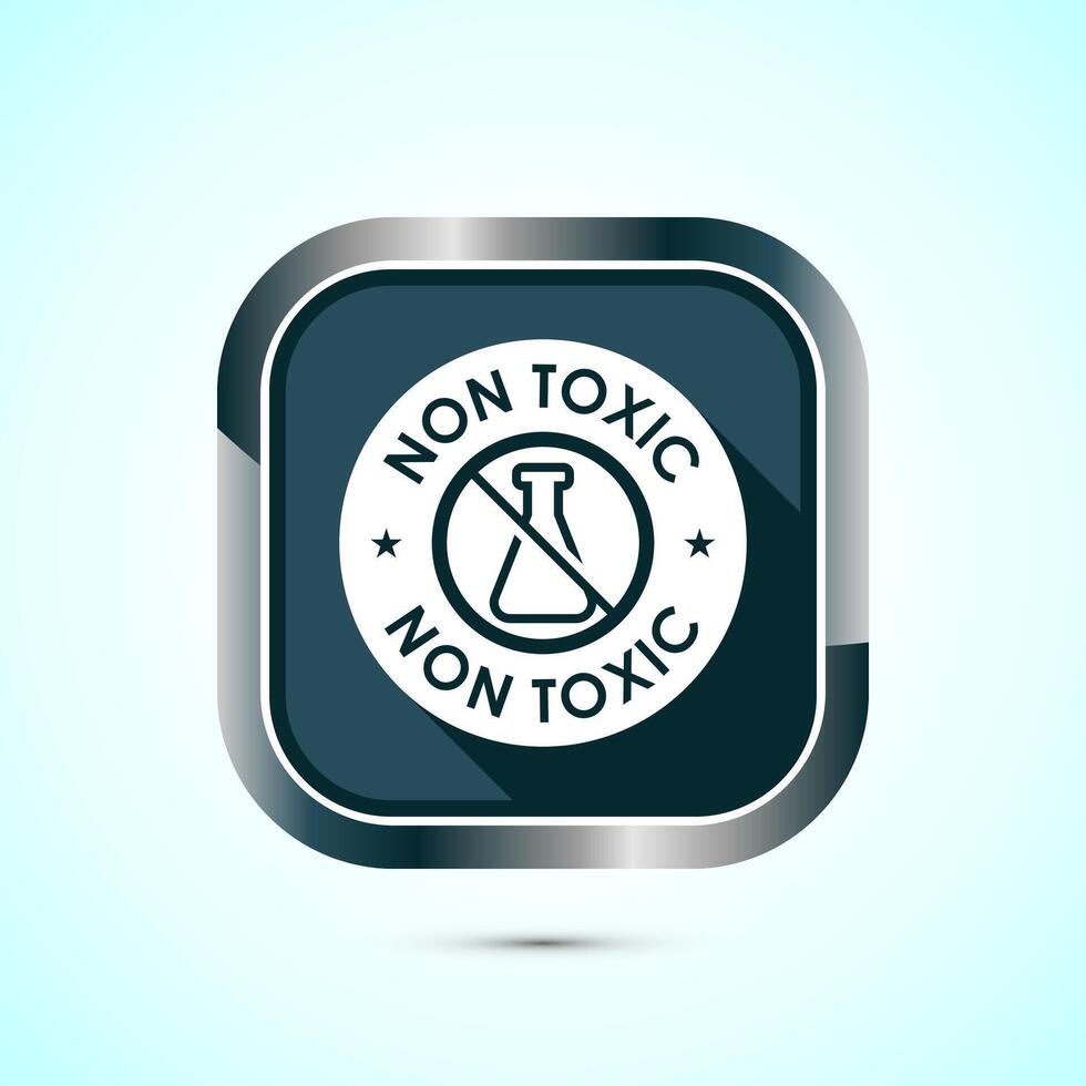 Non toxic icon design illustration. No harmful chemical sign. Gray shadow button design vector
