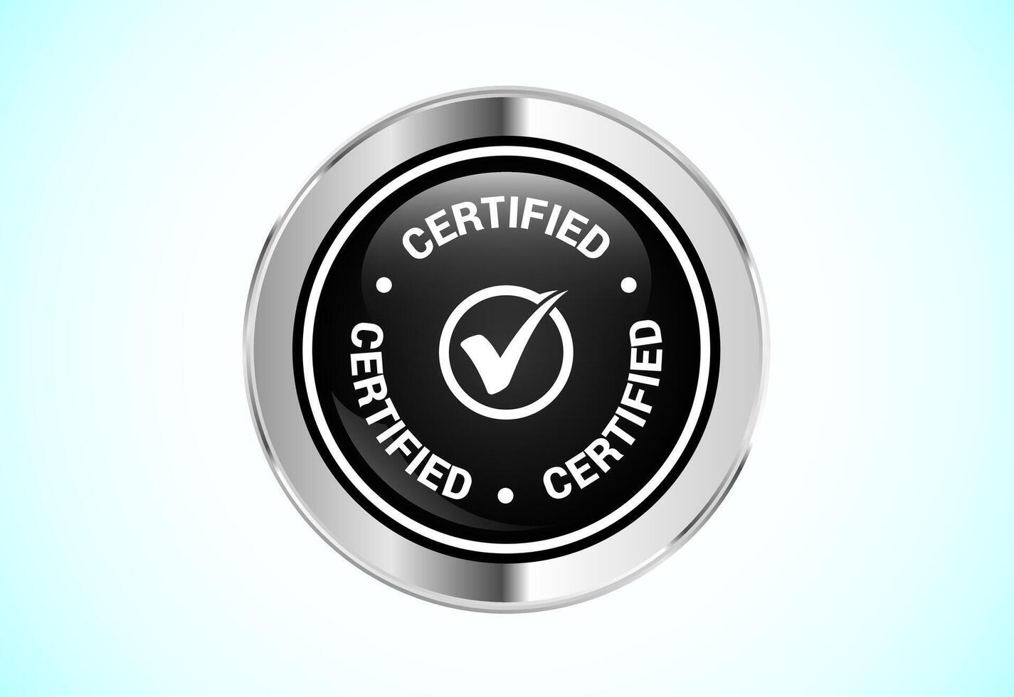 Certified button design, Certified sign suitable for mobile app, and website UI vector