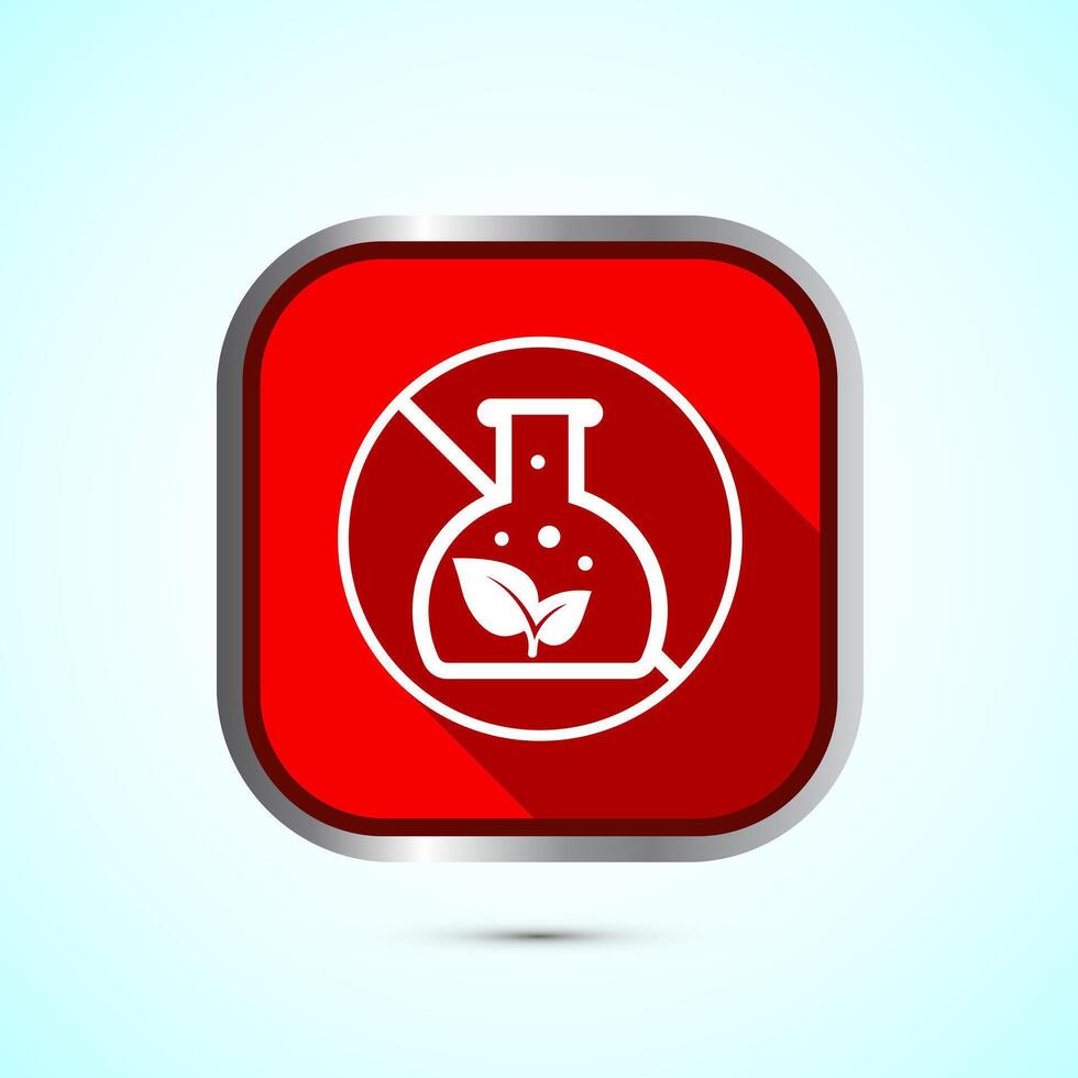 Non toxic icon design illustration. No harmful chemical sign. Red shadow button design vector