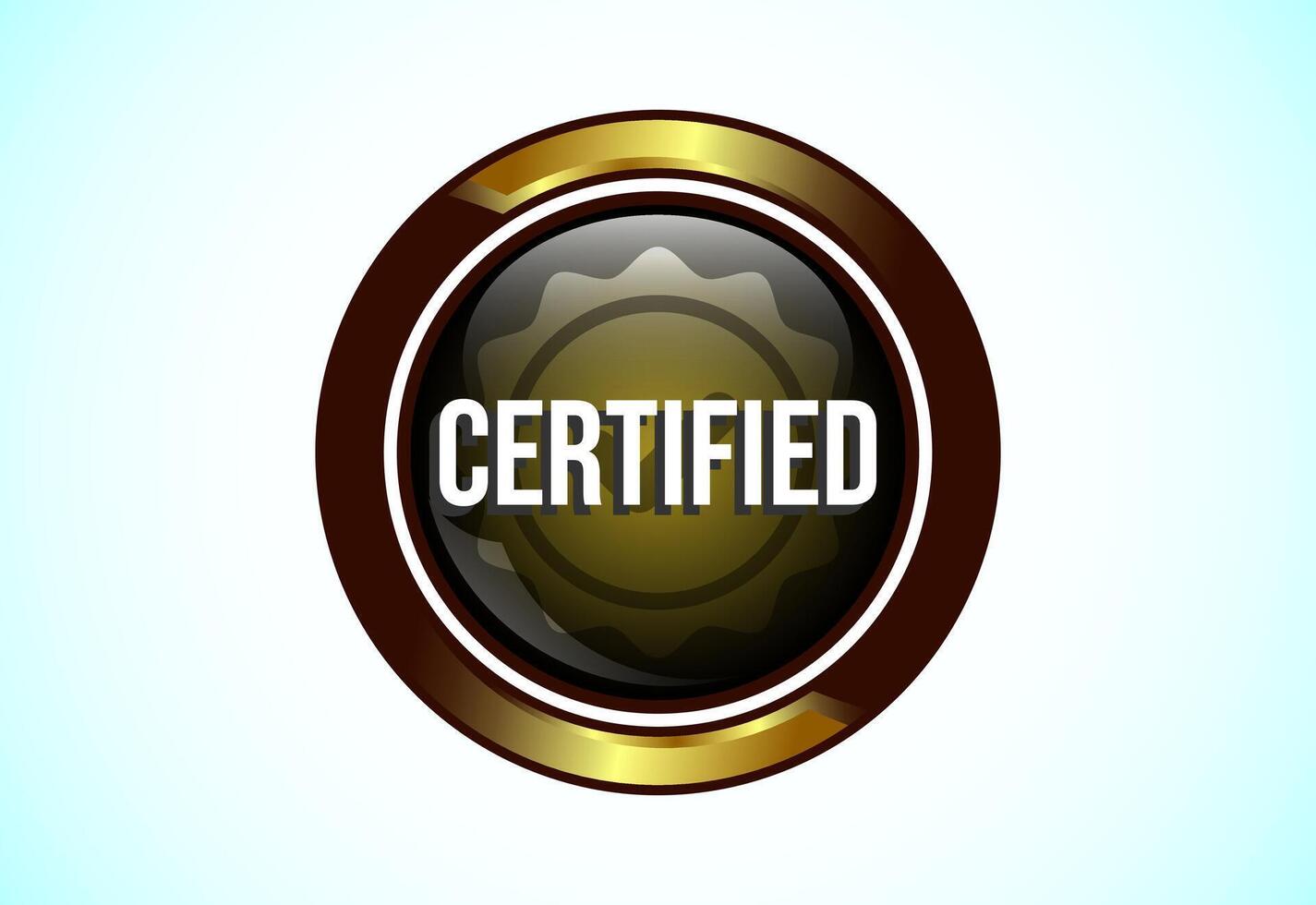 Certified button design illustration, Certified sign suitable for mobile app, and website UI design vector