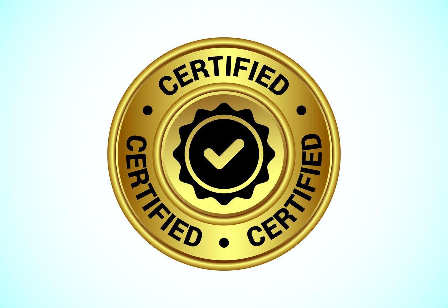 Certified button illustration, Certified sign suitable for mobile app, and website UI design vector