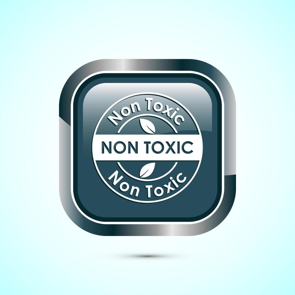 Non toxic icon design illustration. No harmful chemical sign. Gray color square button design vector