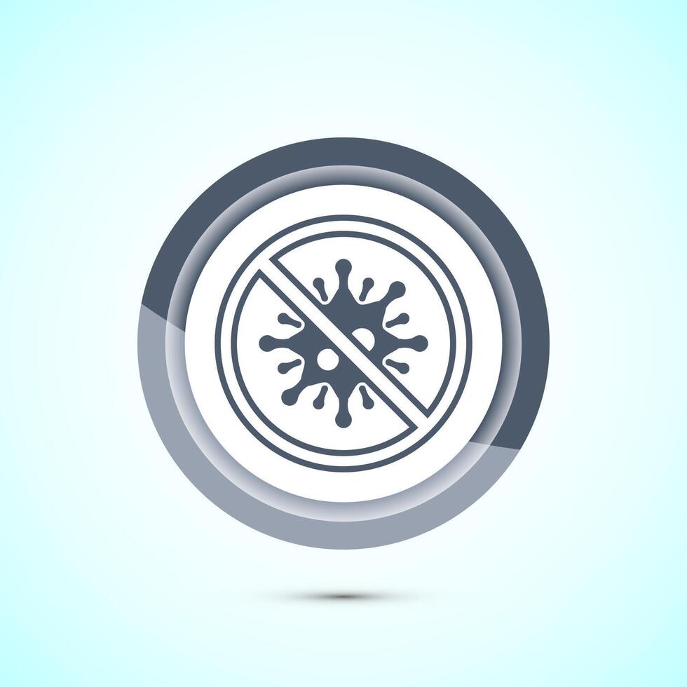 Antibacterial icon design illustration, Hygiene label symbol for product packaging, Gray color button design vector