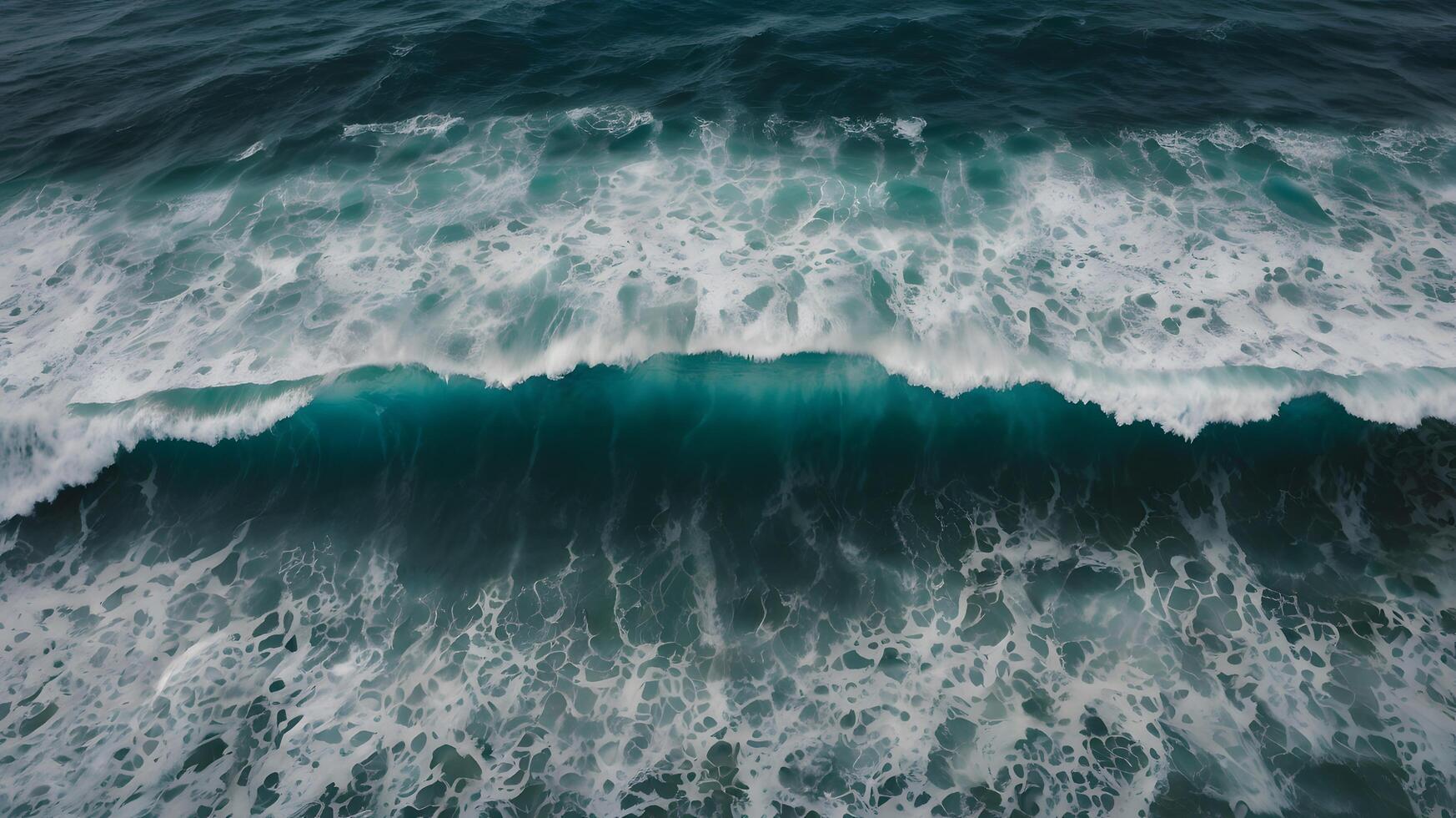 drone view of a stormy ocean. photo
