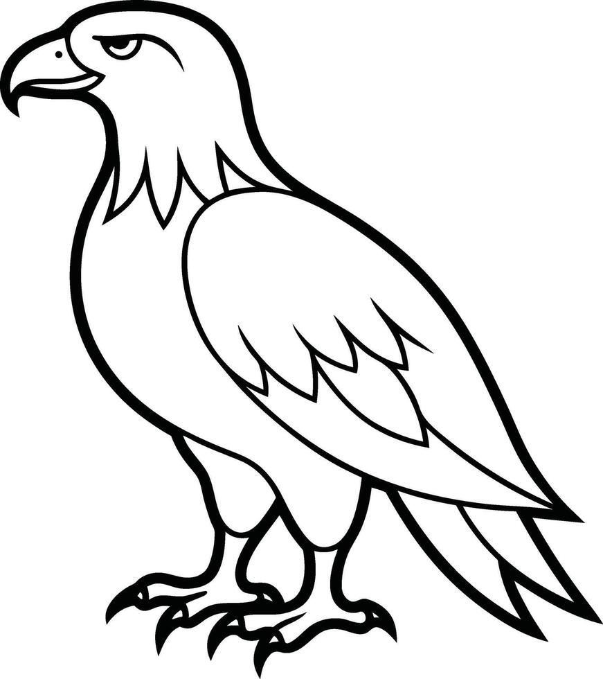 Eagle line art illustration design, Eagle silhouette vector