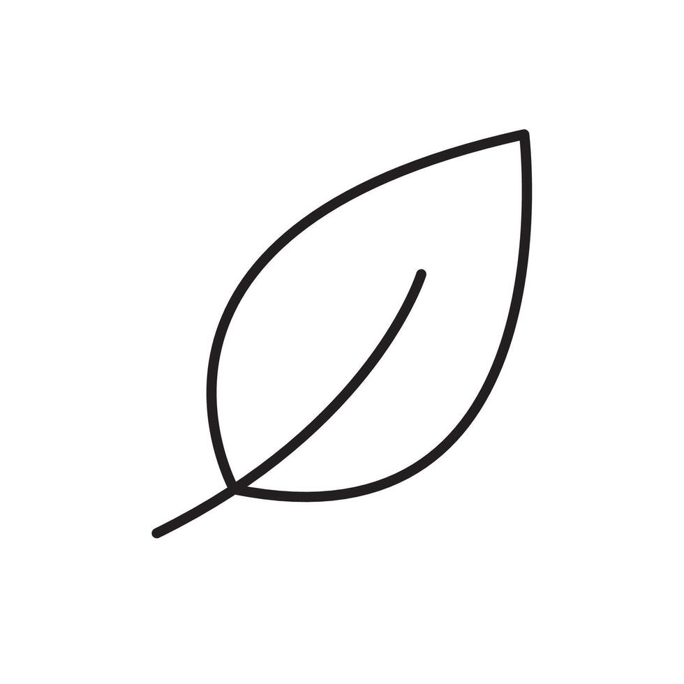 Leaf simple outline hand drawn doodle illustration, floral botanical minimalist image for environment projects, nature concept, coloring page, scrapbooking, line art sketch vector