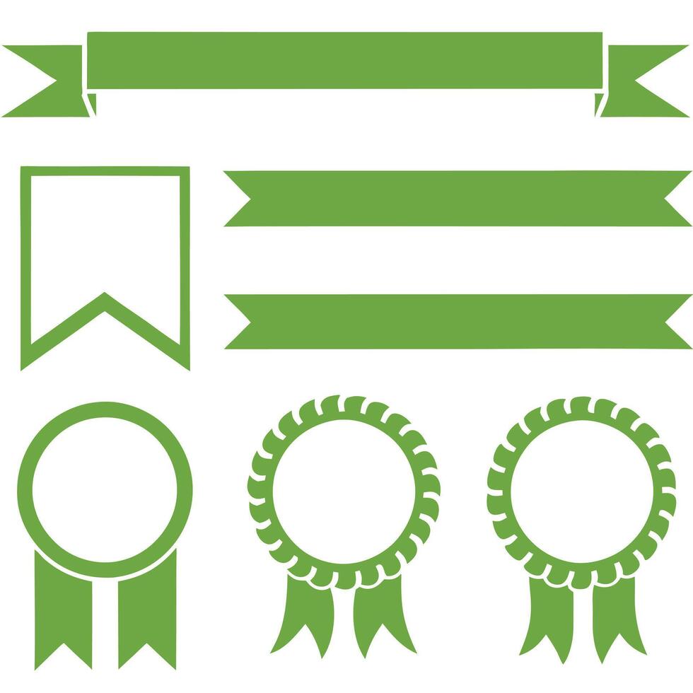 Ribbon elements set. Starburst label. Vintage. Modern simple flat ribbons collection. Colorful Banners. vector