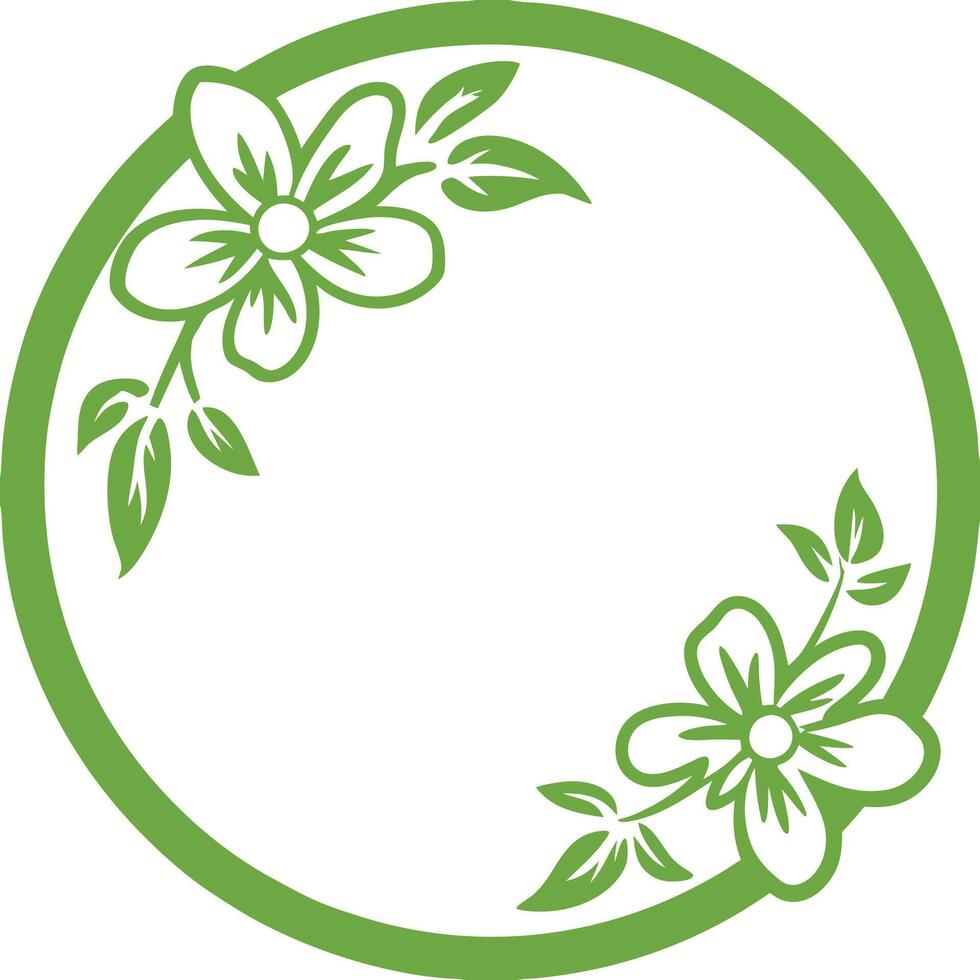 Botanical frame delicate flower sketch illustration design vector