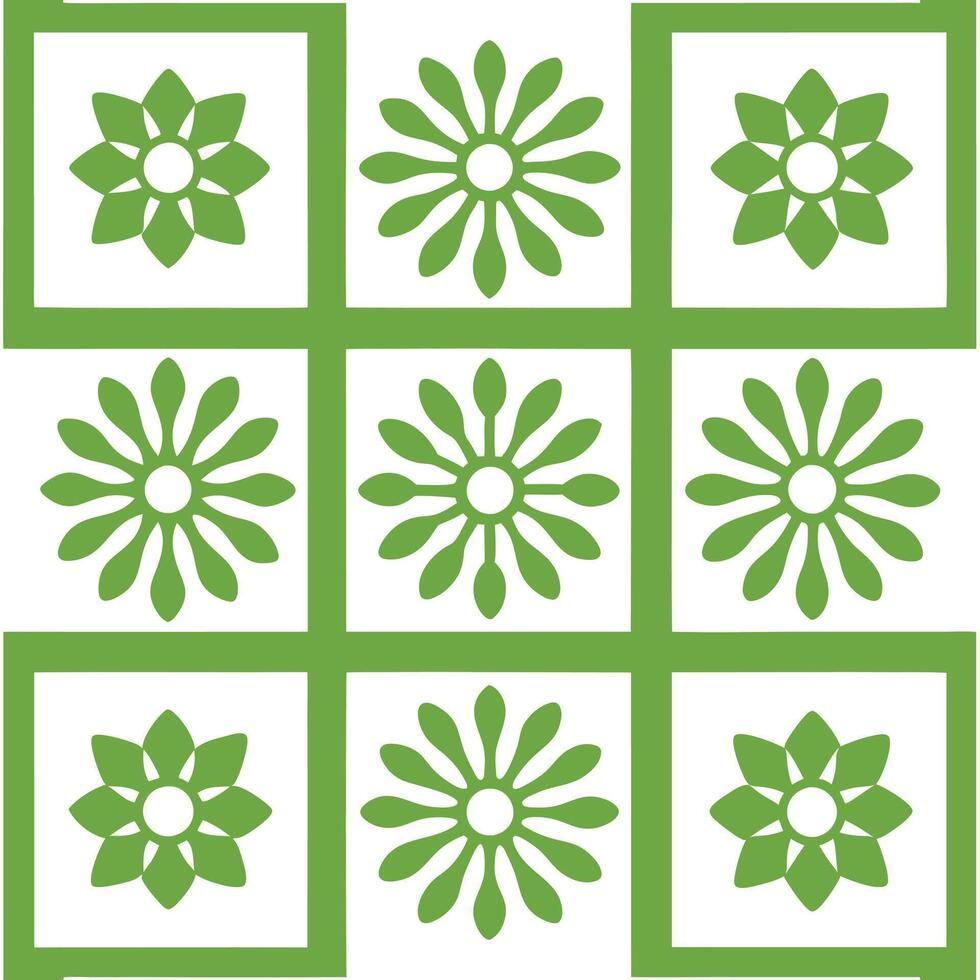 Classic botanical illustration in green retro color theme vector