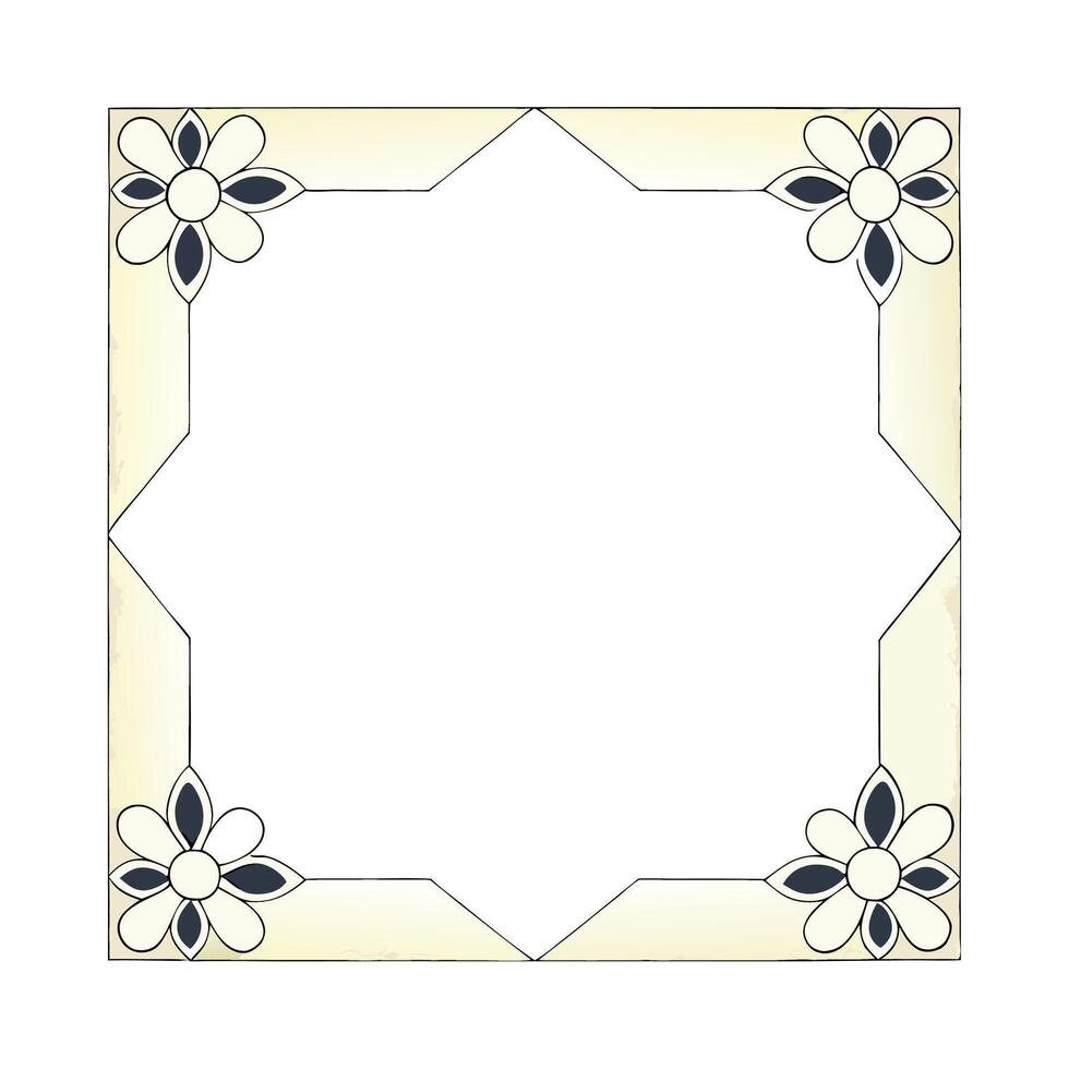abstract Vintage botanical frame sketch delicate flower illustration vector