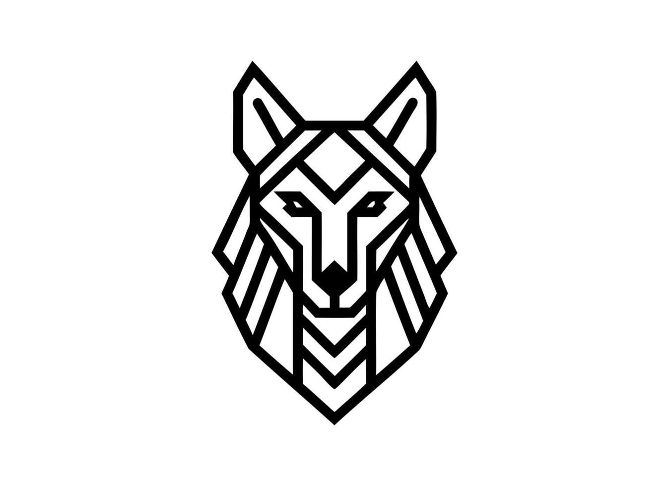 Geometric Wolf Line Art - Stylish Graphic Drawing vector