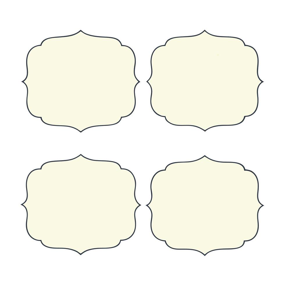 Set of simple line frames with double stroke. Easily editable. vector