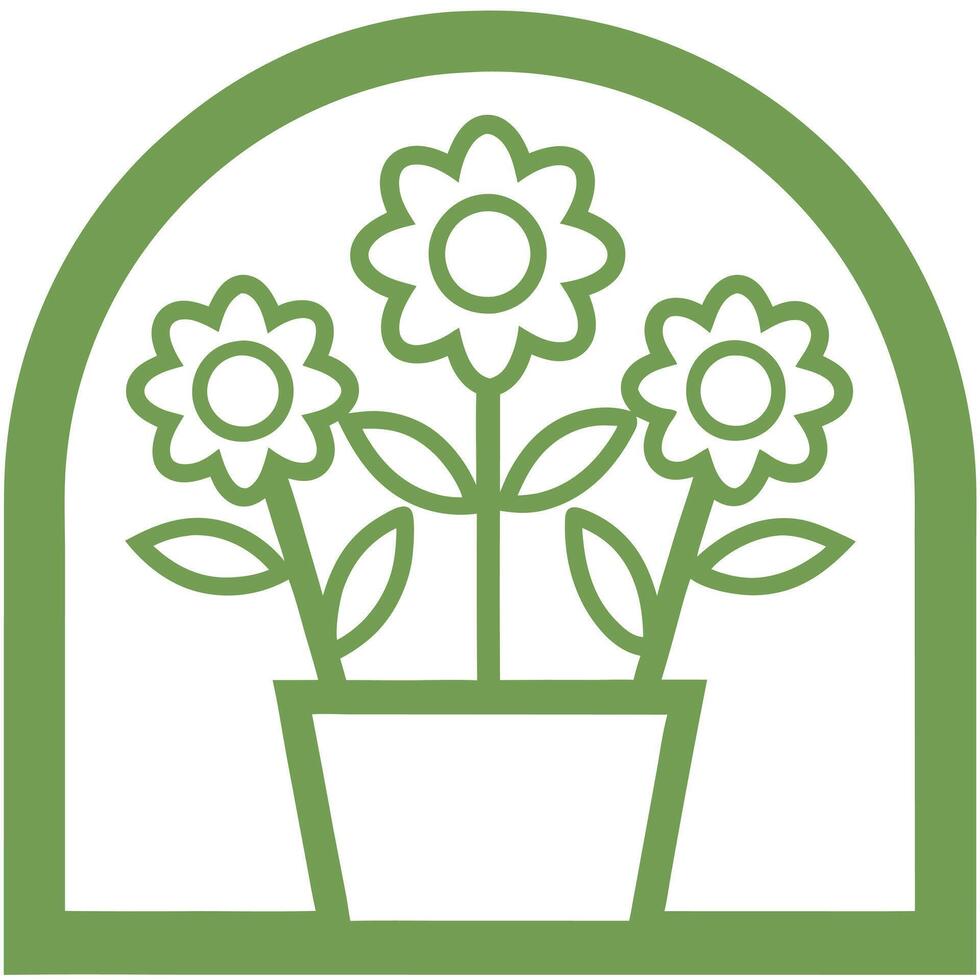violet crocus flowers in pot with leaves isolated. vector