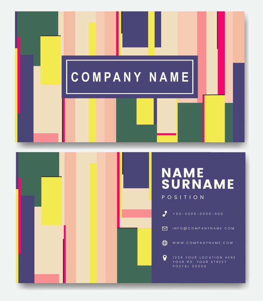 minimal abstract business card template. Modern corporate stationery id layout vector