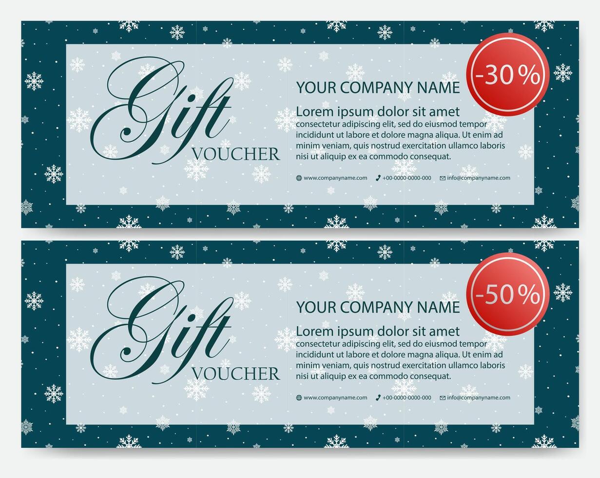 Winter holidays certificate design layout. Christmas holiday voucher design. Merry Christmas vector