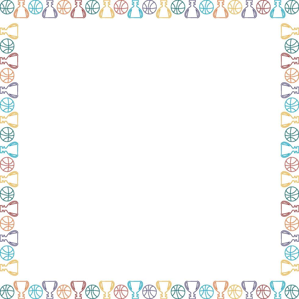 Basketball game square frame. Colorful design for players template. Frame with empty space vector