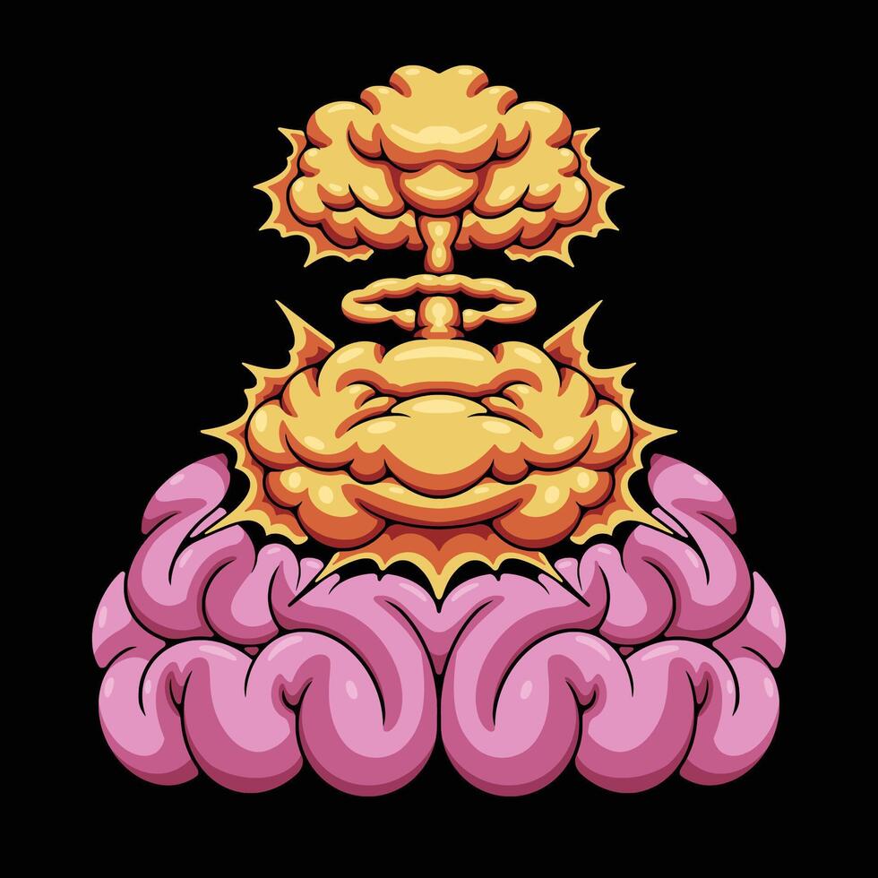 brain explosion illustration vector