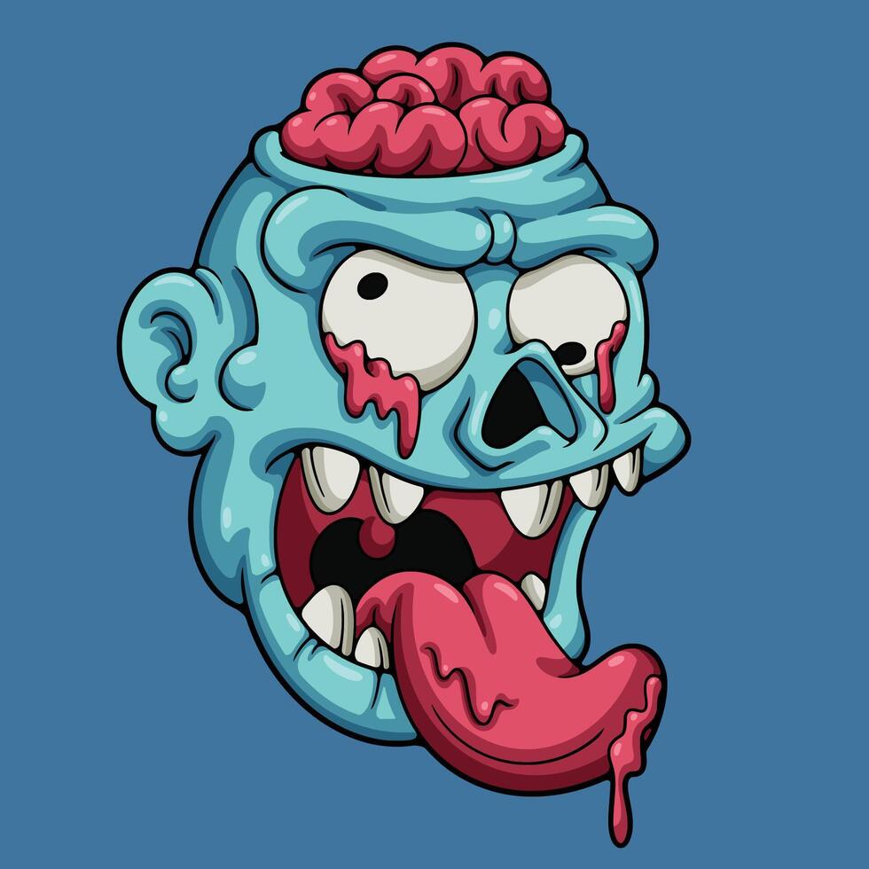 brains zombie illustration vector