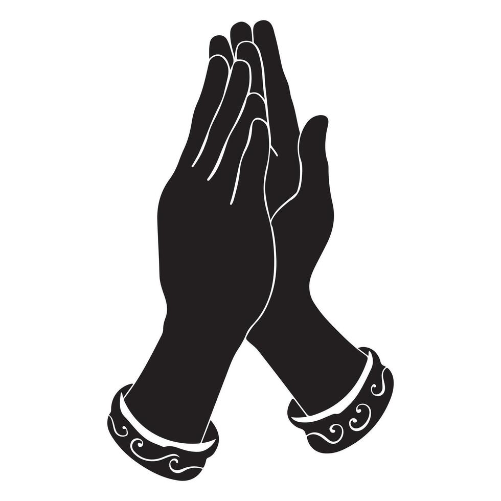 Praying Hands Silhouette vector