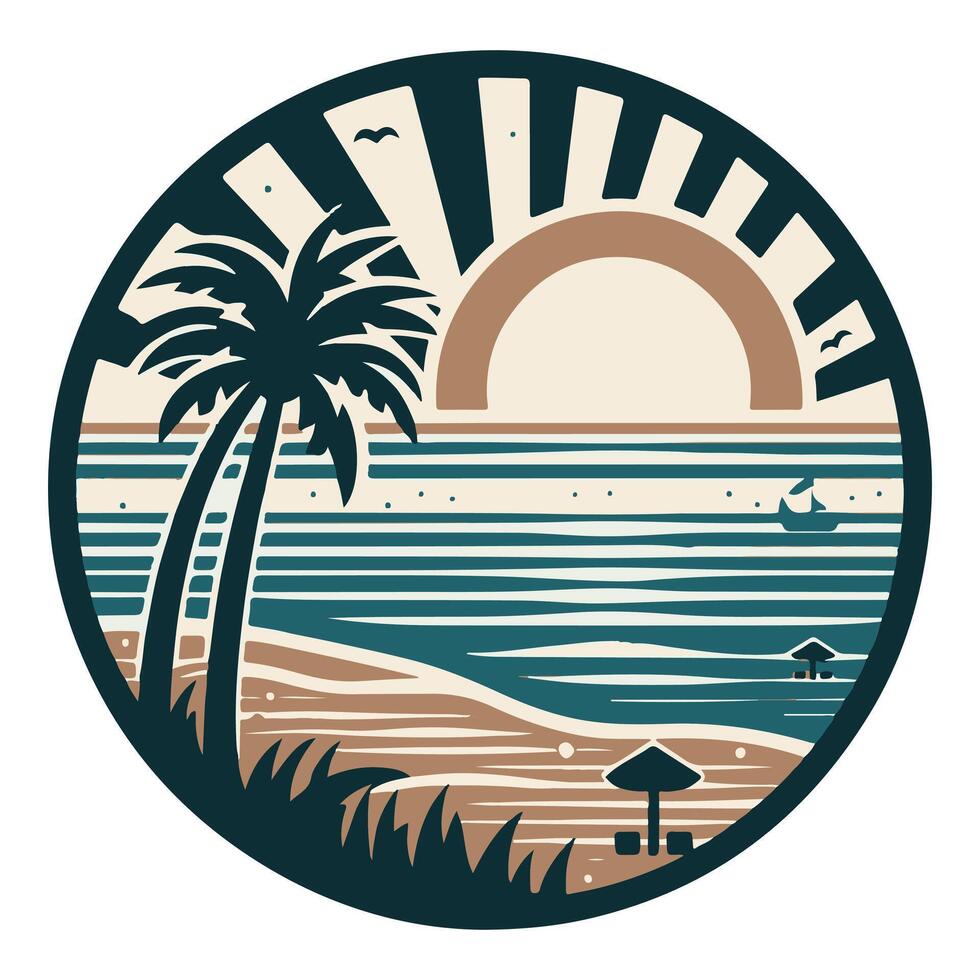 Wave-shaped palm trees with the word palm printed on them vector
