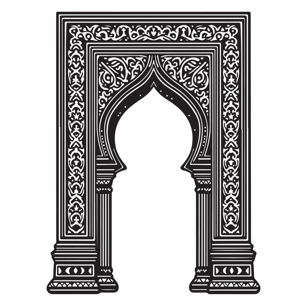 Islamic Arch Frame Design vector