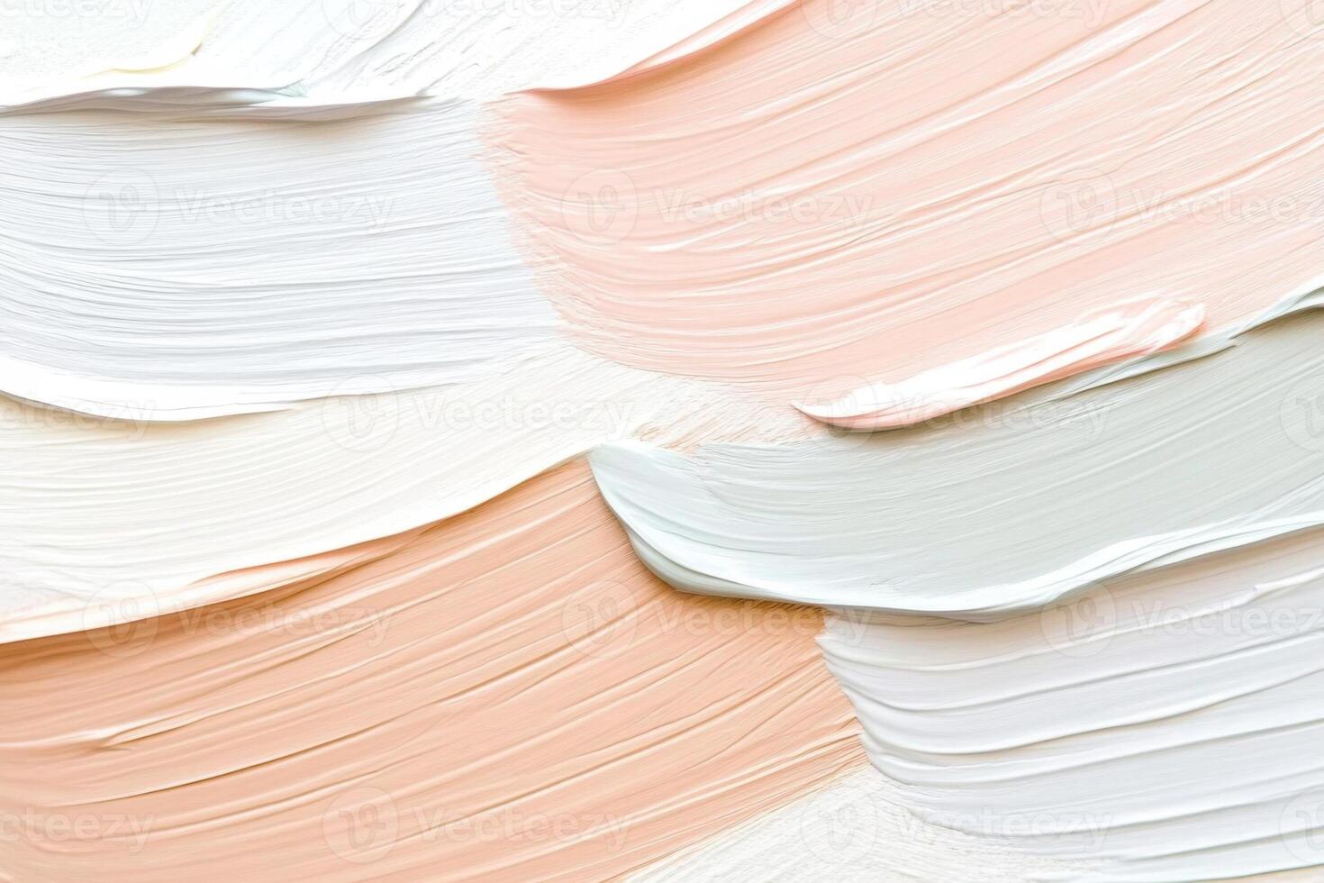 Close-up view of elegant paintbrush strokes showcasing muted pink, taupe, and gray tones with soft texture and harmonious artistic composition photo