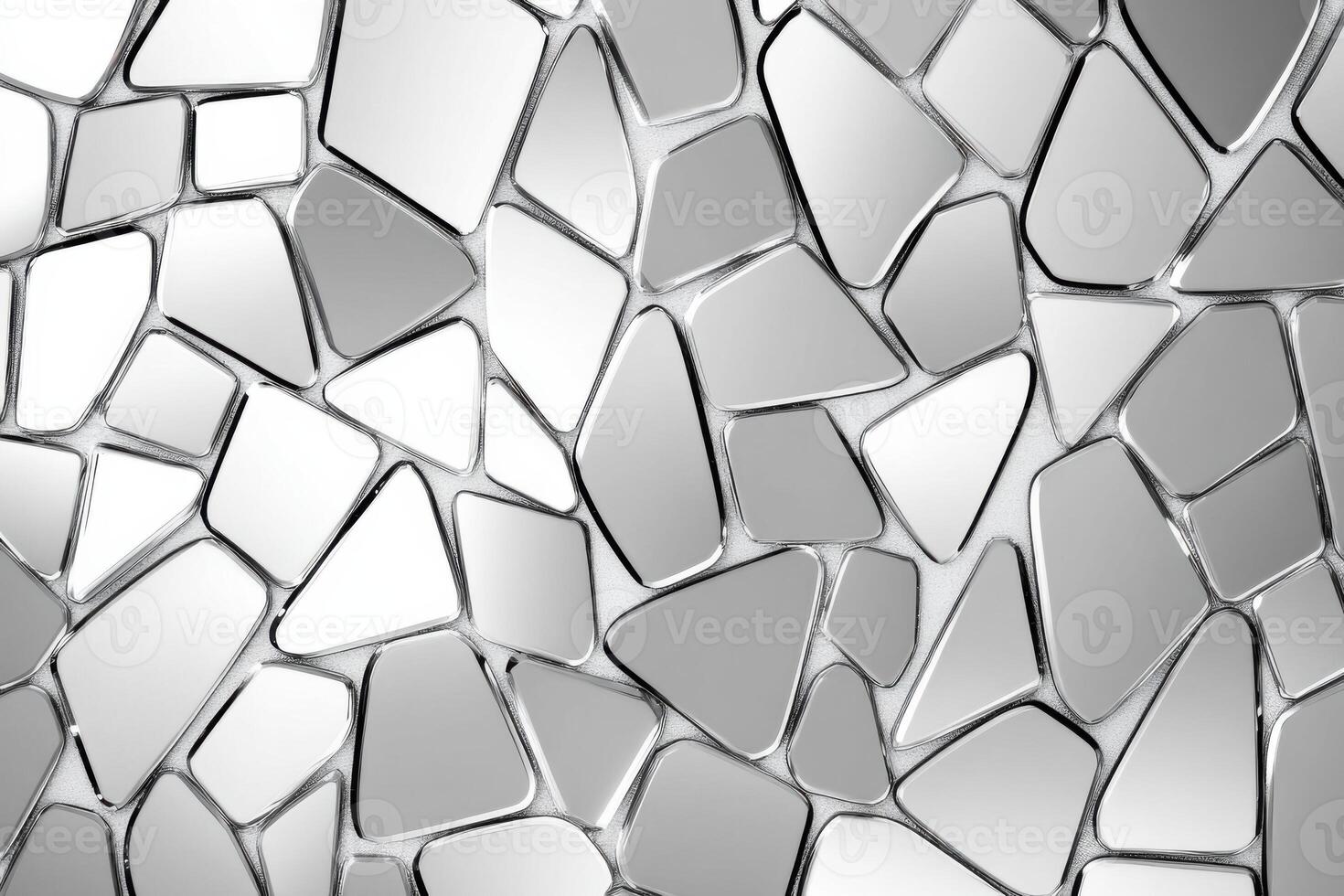 Mosaic of small mirrored tiles reflecting light, creating an abstract and glamorous pattern in a futuristic aesthetic photo