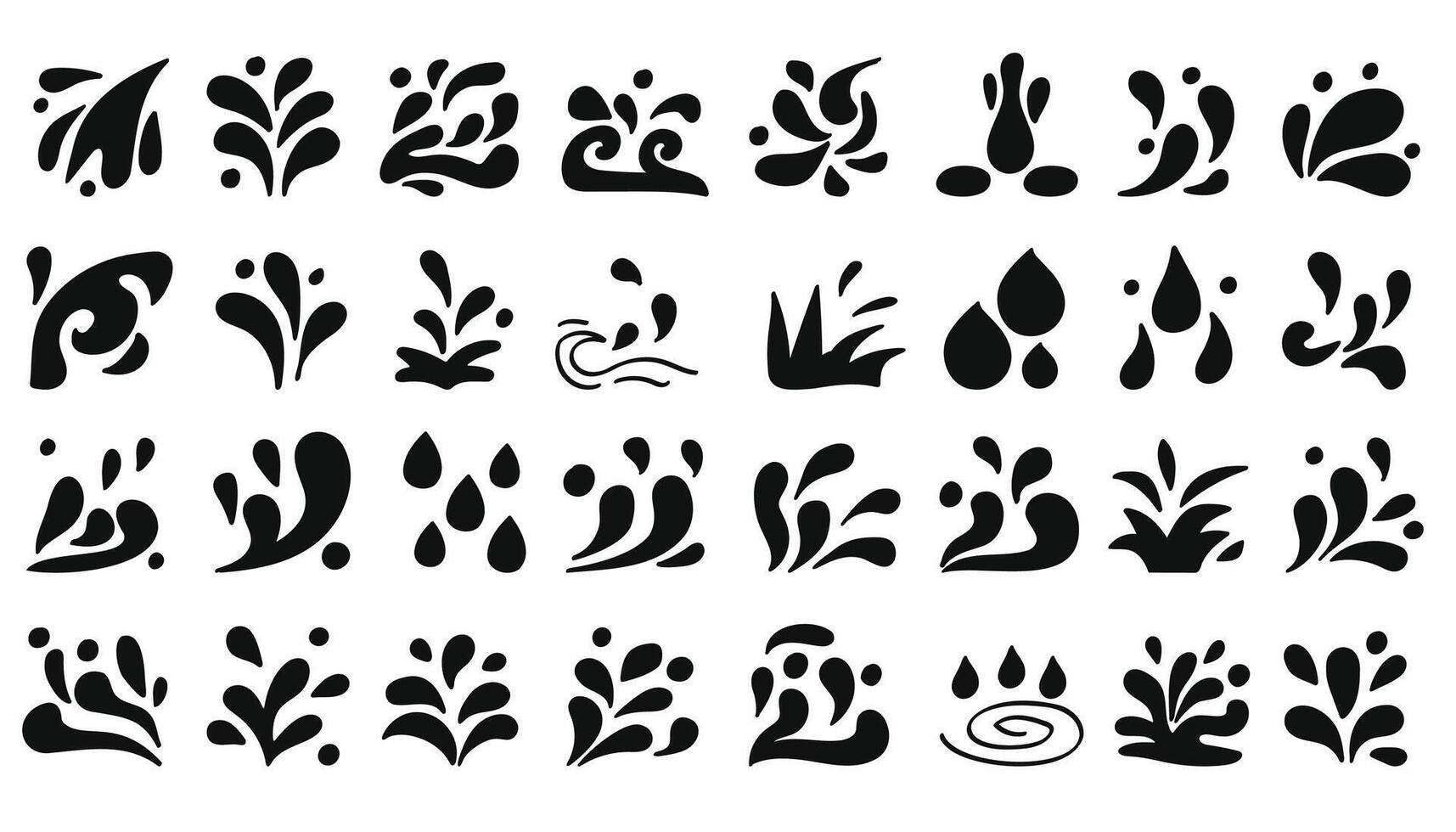 Water splash icon set glyph style illustration vector