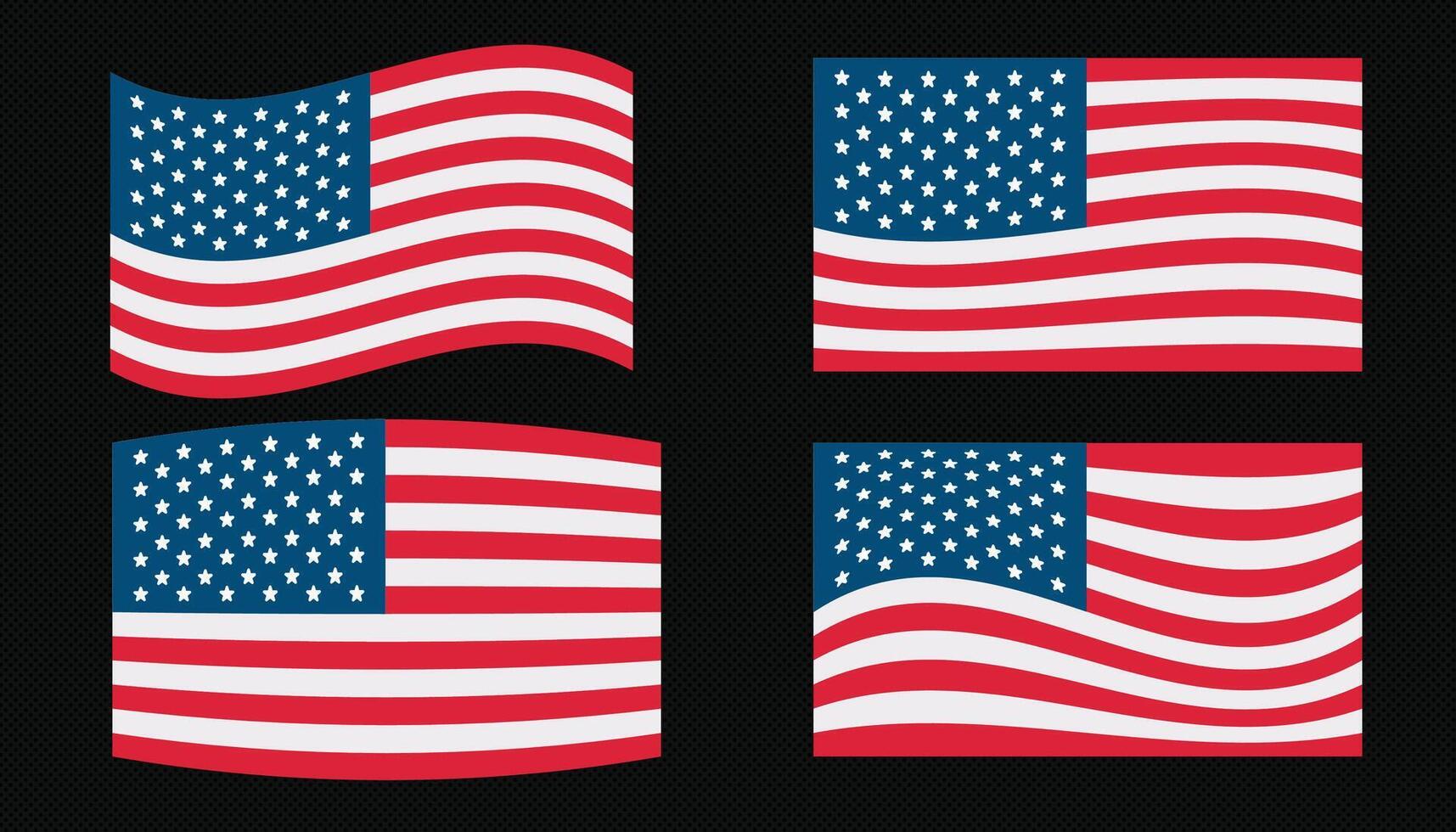 America Flag Collection . Illustration vector