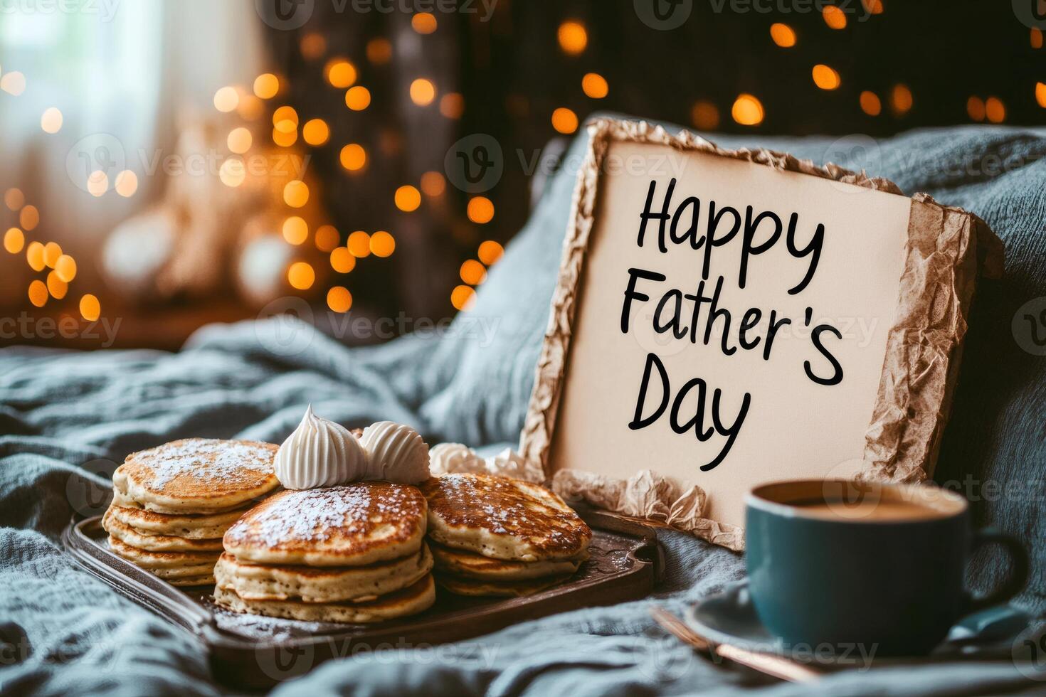 Celebrating Father's Day with Pancakes and Coffee. photo