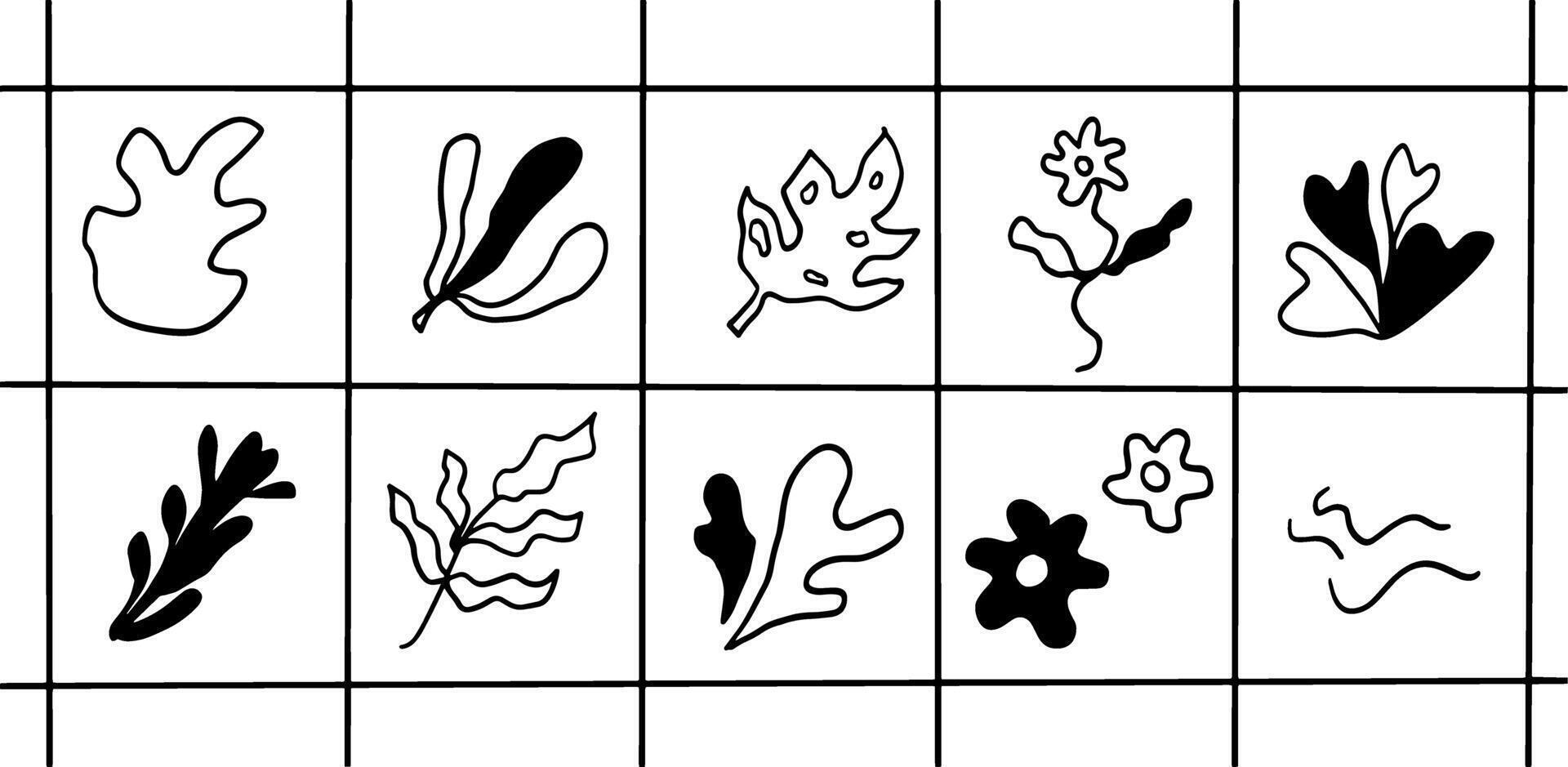 Minimalist Monochrome Abstract Shapes Collection vector