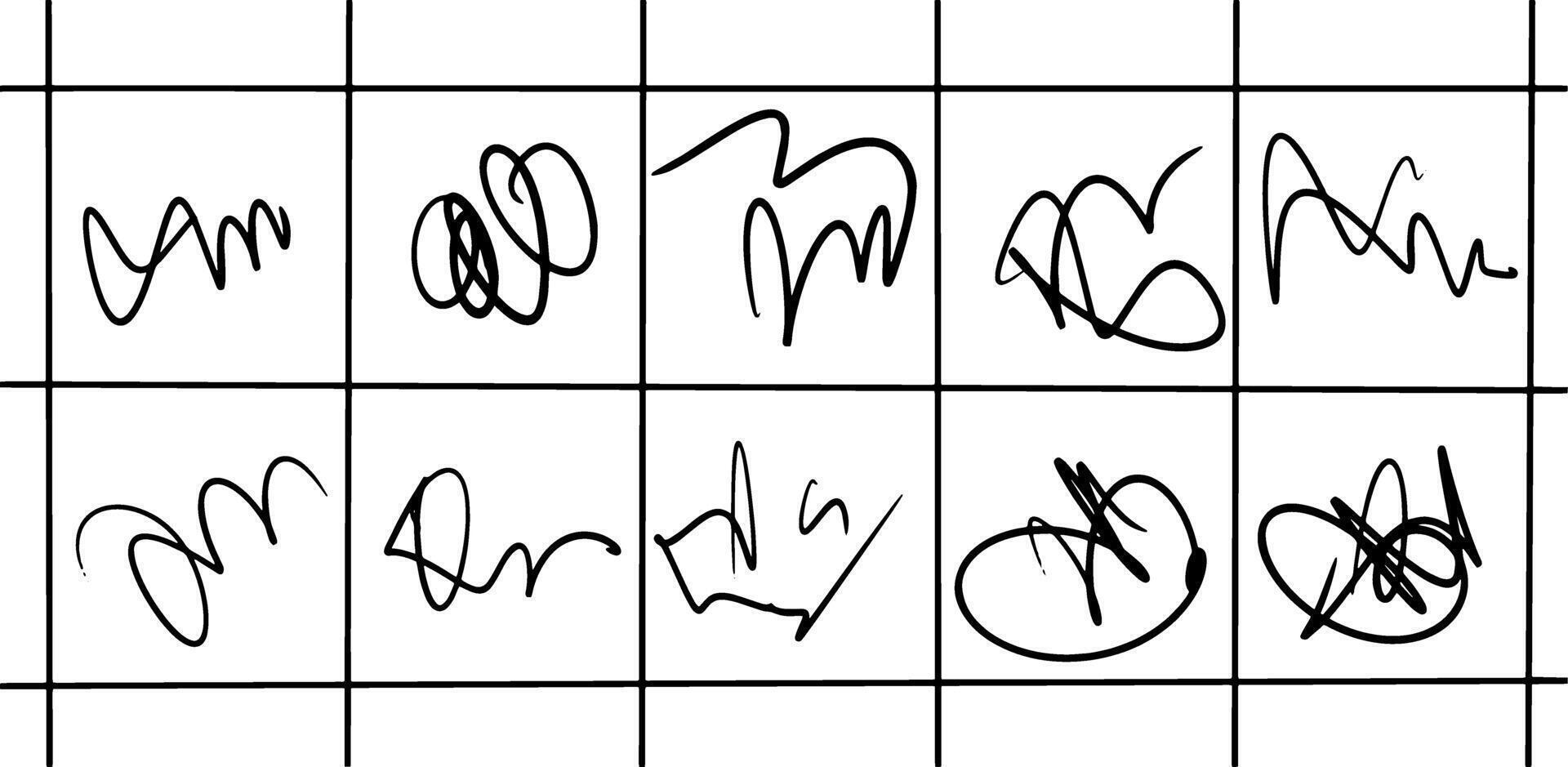 Modern Abstract Scribble Elements vector