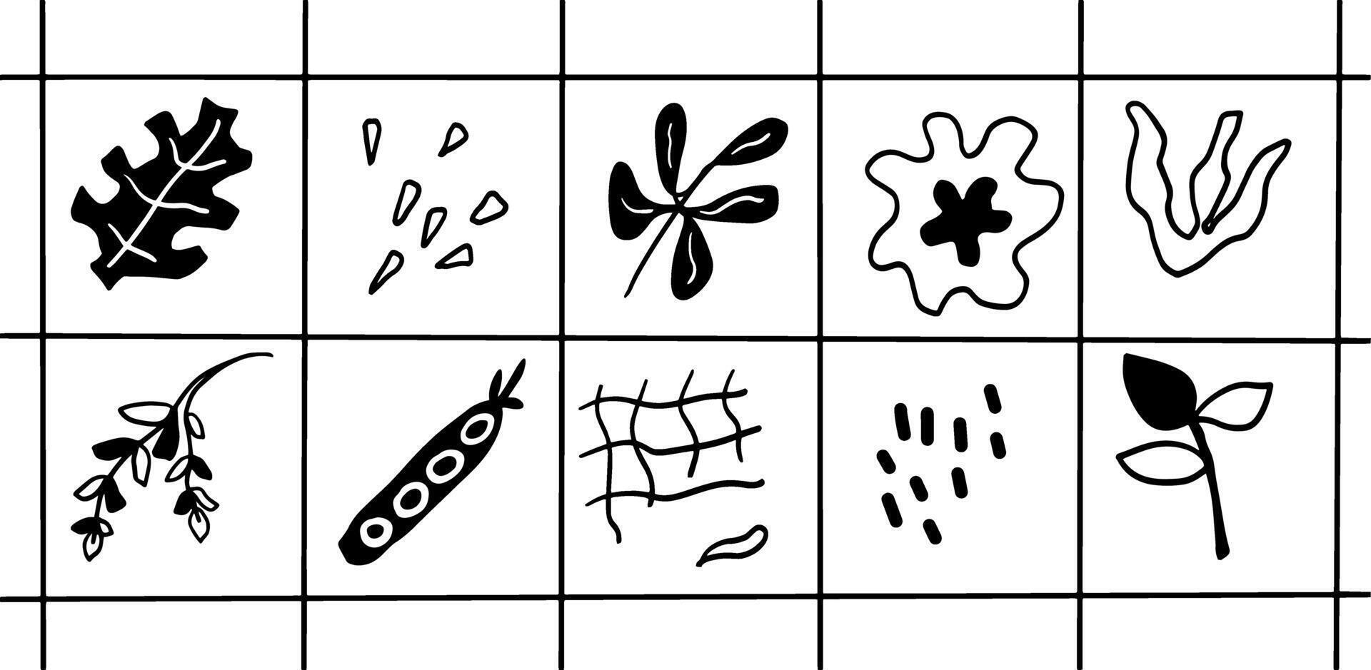 Modern Abstract Black and White Elements vector